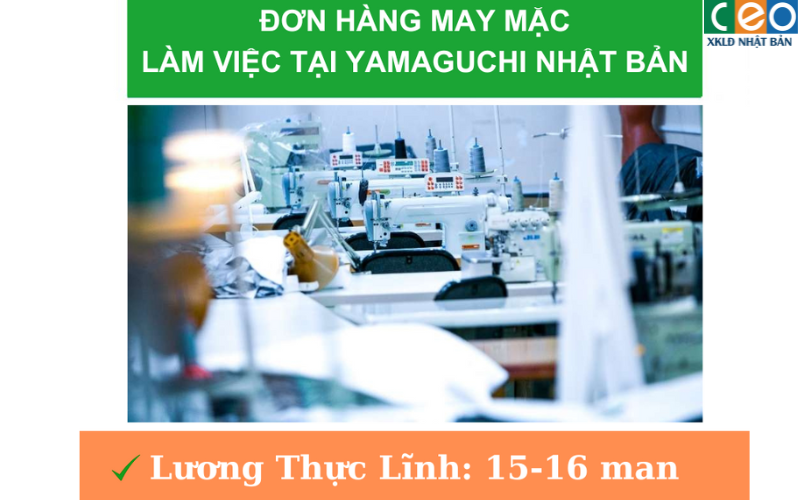 ĐƠN HÀNG MAY MẶC LÀM VIỆC TẠI YAMAGUCHI NHẬT BẢN