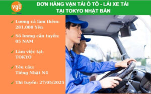 Đơn hàng vận tải ô tô lái xe tải làm việc tại Tokyo Nhật Bản