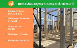 Đơn hàng dựng khung nhà tiền chế lương cao làm việc tại Aichi