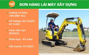 Đơn hàng lái máy xây dựng làm việc tại Hyogo Nhật Bản