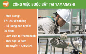 Tuyển 6 nam buộc sắt tại Yamanashi, Nhật Bản