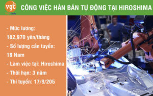 Tuyển 18 nam hàn bán tự động tại Hiroshima