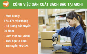 Tuyển 6 nam sản xuất sách báo tại Aichi, Nhật Bản