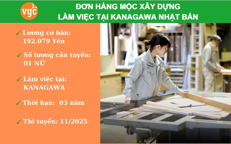 Đơn hàng Mộc Xây dựng sản xuất nội thất tại Kanagawa Nhật Bản